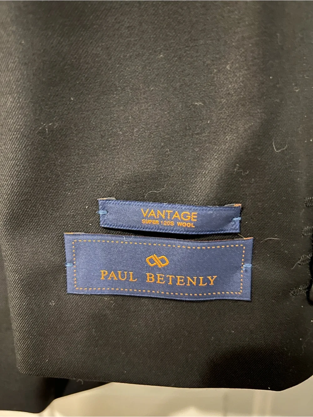 Paul Betenly Classic Black Men's Two-Button Black Suit